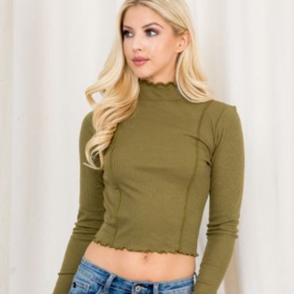 Olive Green Les Lis Top